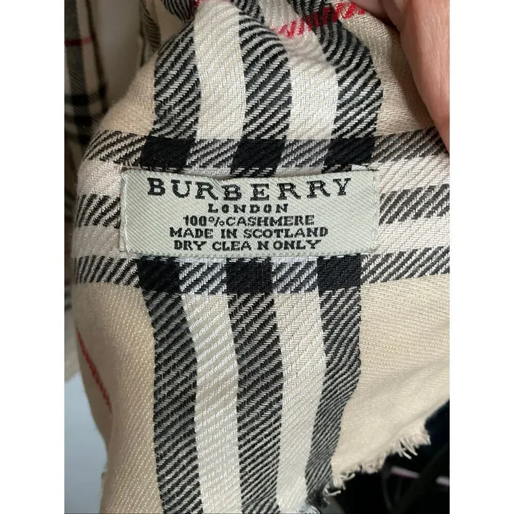 Burberry Nova Check Cashmere Tissue Scarf | Tan and Black